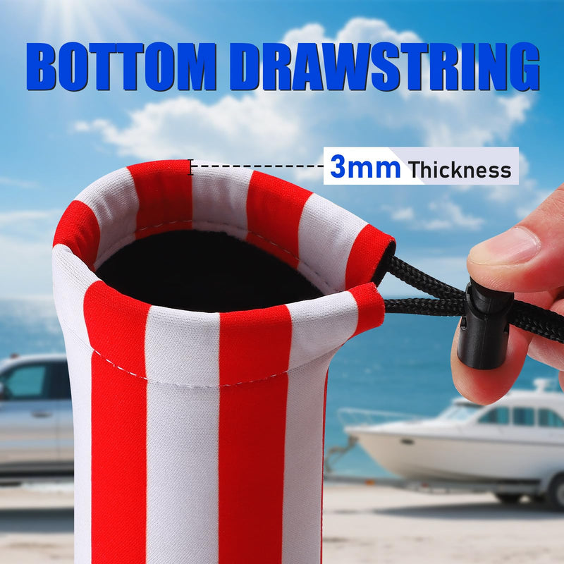 2PCS 48" USA Boat Trailer Guide Pole Cover, Heavy Duty Neoprene Canvas Boat Trailer Capped Guide Pole Pad Cover, Waterproof Marine Trailers Guidence Poles Cover for Fishing Boats Sailboat Trailers 2PCS 48"