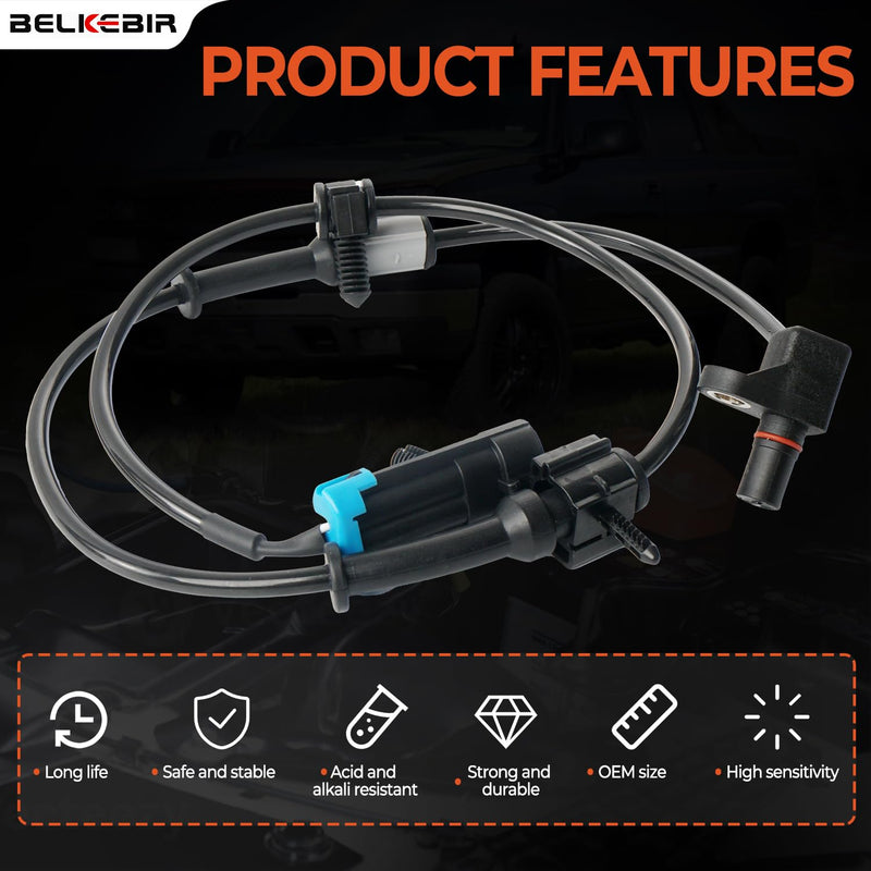 Front ABS Wheel Speed Sensor Left & Right Compatible with Chevy Avalanche Express Silverado Suburban Tahoe, GMC Savana Sierra Yukon XL, Cadillac Escalade Replace ALS482, 15991986, 15037208, 19181873