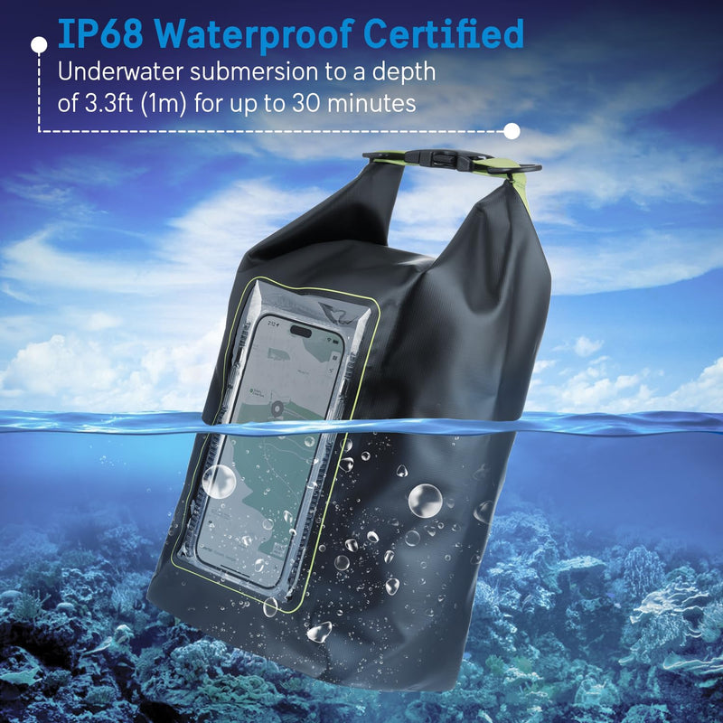 Pelican Marine IP68 Waterproof Dry Bag 5L w/Phone Pouch/Case - Black/Yellow Black/Yellow - 5L