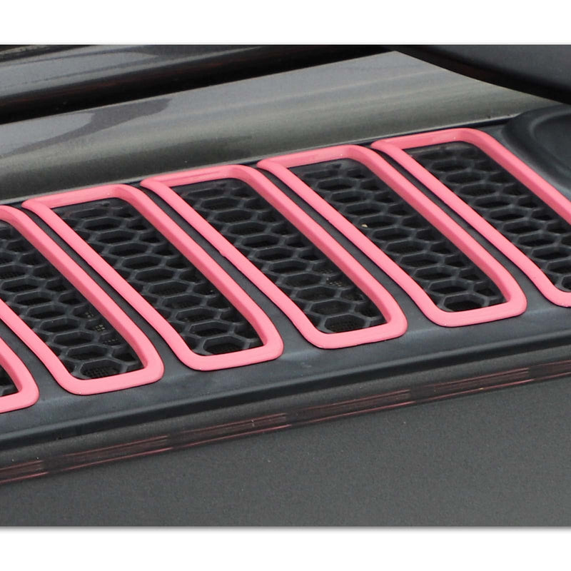 Hood Vent Cover Cowl Panel Vent Cover Trim Fit for 2018-2025 Jeep Wrangler JL JLU & Gladiator JT Exterior Accessories (Pink) Pink