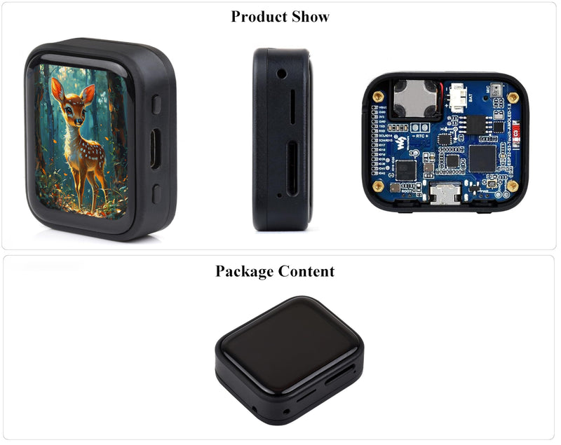 ESP32-S3 1.8inch AMOLED Touch Display Development Board, 32-bit LX7 Dual-Core Processor, 368×448 Pixels, Onboard Audio Codec, Support Offline Speech Recognition and AI Speech Interaction