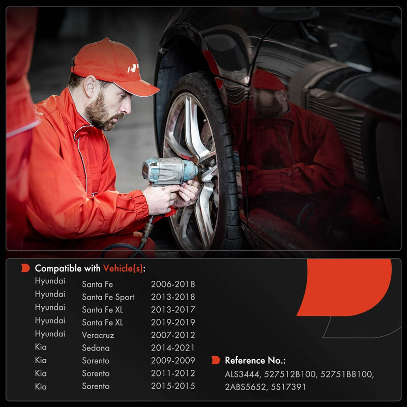 A-Premium 2PC Set Rear ABS Wheel Speed Sensors Compatible with Kia, Hyundai - Sorento 2009/2011-2012/2015, Sedona 2014-2021, Santa Fe 2006-2018, Santa Fe Sport, Santa Fe XL, Veracruz Pack of 2