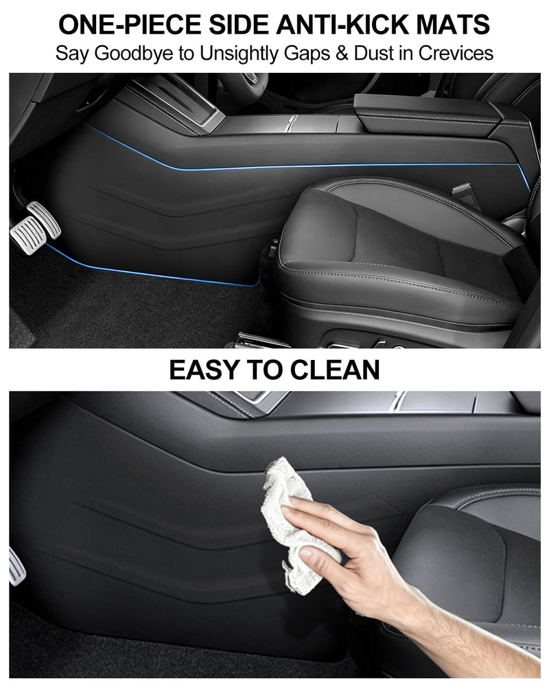 Front Seat Side Anti-Kick Mat for Tesla Model Y Juniper 2025 2026, Center Console Side Anti-Dirty Mats for Tesla, Waterproof & Dust Resistant Protector Cover Model Y Interior Accessories