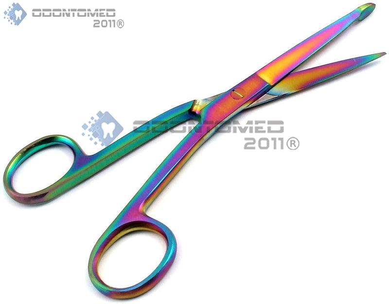 Multi Color Rainbow Knowles Bandage Scissors 5 1/2" (14cm), Angled