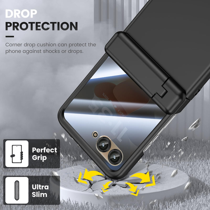 VEGO for Motorola Razr 2026/2025/2024 Case, Compatible with MagSafe | Hinge Protection & Kickstand & Privacy Screen Protector, Magnetic Slim Protective Hard PC Cover for Moto Razr 2026 - Black