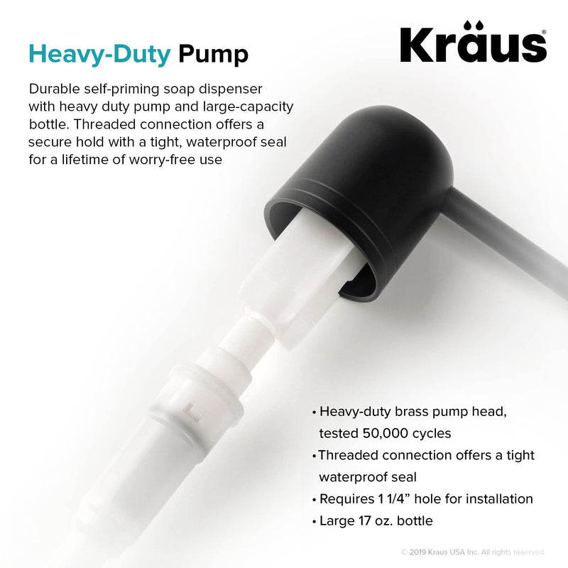 KRAUS Kitchen Soap and Lotion Dispenser in Matte Black, KSD-32MB
