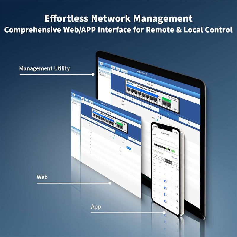 10-Port PoE Switch (8 PoE Ports@120W Built-in Power, 2 Uplink) with Extend Function, Managed Ethernet Switch, Plug & Play, Fanless Metal Design, VLAN, Qos,Desktop/Wall Mount 10 PoE Ports|Easy Managed