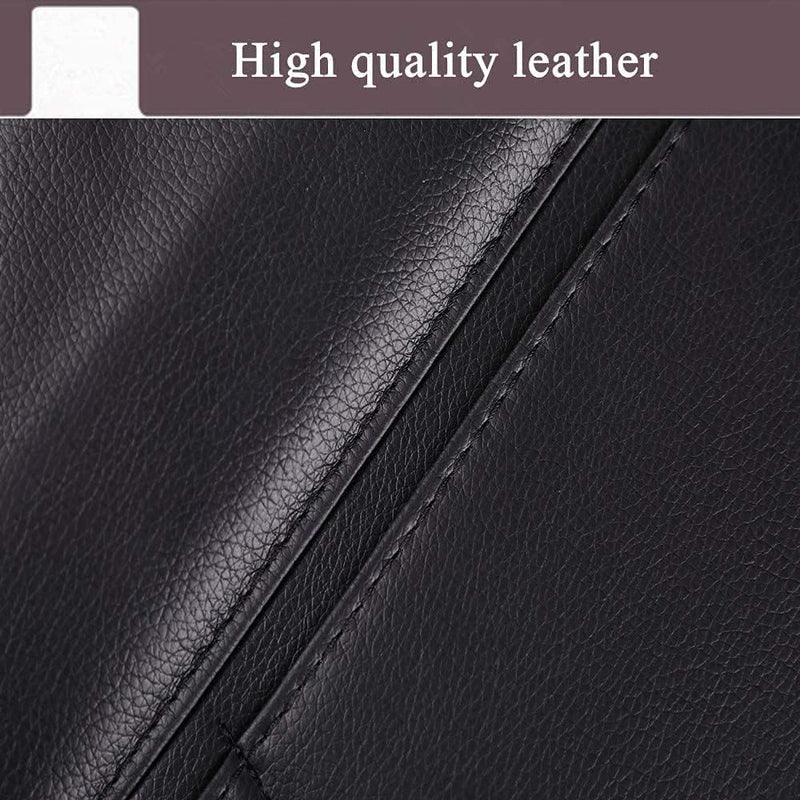 2 Pack PU Leather Premium Car SeatBack Organizer Travel Accessories Kick mats Back seat Protector and Cup Holder Holder Universal Use Seat Covers Black
