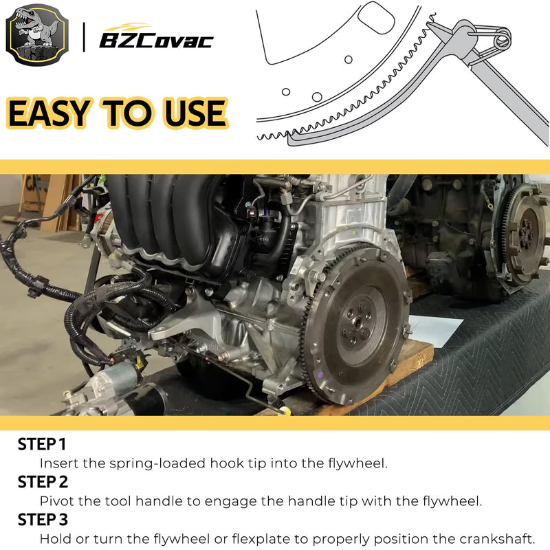Flywheel Turner Locking Holding Tool, Flexplate Turning Tool for Automotive Engines & Outboard Motor Servicing