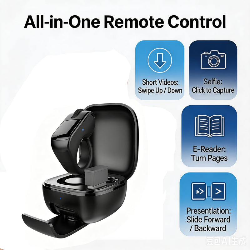 Wireless Finger Ring Mouse with Touchpad – Bluetooth 5.3 Scrolling Ring for TikTok,Kindle Page Turner,Presentation Clicker & Remote Camera Shutter – for iPhone, iPad, Android, PC,Mac,Rechargeable