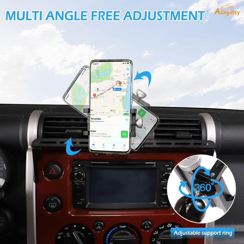 Car Phone Mount Compatible with Toyota FJ Cruiser 2007-2021+, Instrument Panel Track Mobile Phone Holder, Dashboard Clip Air Vent Panel Handsfree Cell Phones Stand Navigation Bracket Accessories Style D