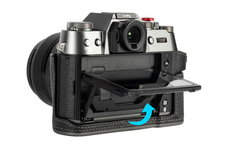SMALLRIG X-T50 Half Leather Case Kit with Shoulder Strap, Retro Style Leather Camera Half Case with Aluminum Alloy Frame for FUJIFILM X-T50 (Black) - 4709 Black