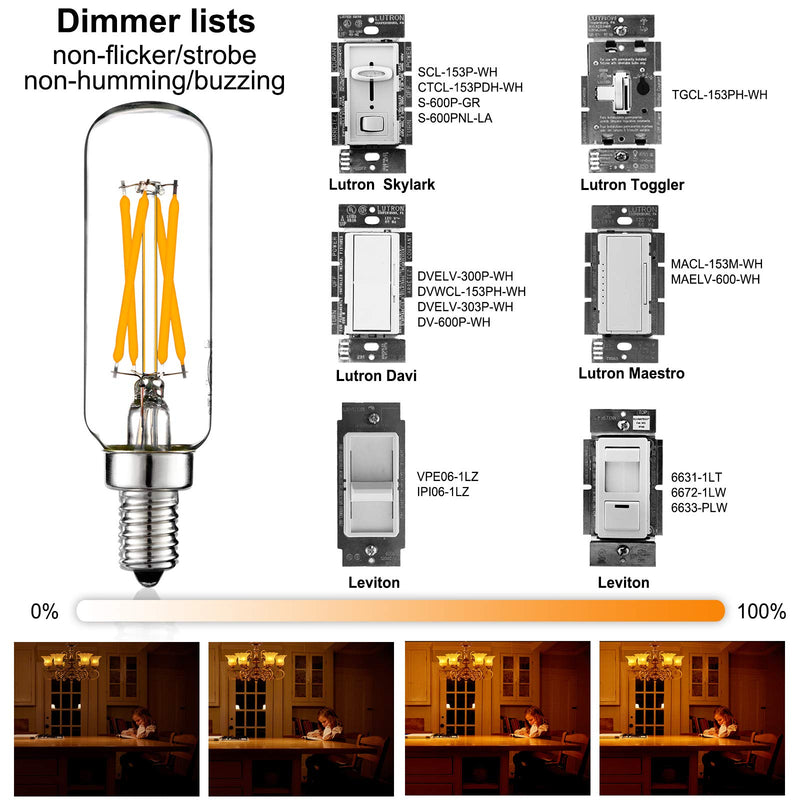 LiteHistory Dimmable E12 LED Bulb 6W Equal 60 watt led Light Bulb Warm White 2700K T6 T25 E12 Candelabra Bulb 60 watt for Chandeliers,Ceiling Fan,Pendant,Wall sconces AC120V 600LM e12 Bulb 12Pack