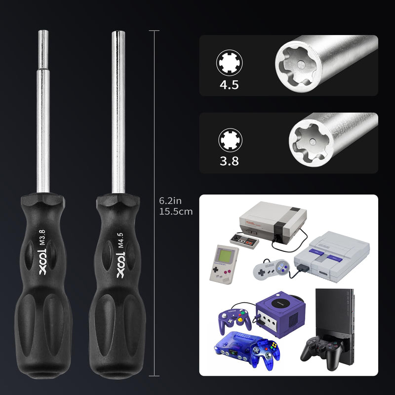 XOOL 17-in-1 Gamebit & Tri-Wing Screwdriver Repair Tool Kit, Compatible with Nintendo Switch & Joy-Con, Game Boy, NES SNES, Wii DS GBA, 3.8mm & 4.5mm Gamebit, for Xbox & PlayStation Consoles