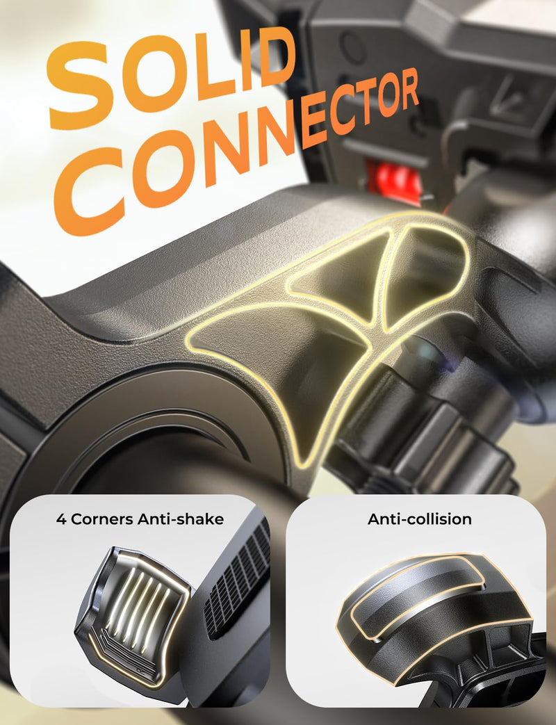 Bike Phone Holder [Upgraded Reinforced Clamp], [1s Lock] Motorcycle Phone Mount, [360° Rotatable] Bike Phone Mount Compatible with iPhone 17 Pro Max/16/S25 Ultra, 4.7-6.9’’ Phones