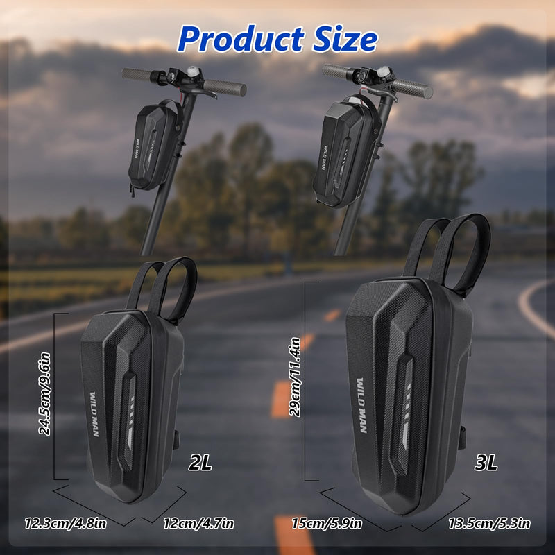 flintronic Scooter Storage Bag, 2L Large Capacity Scooter Handlebar Bag, EVA Handlebar Waterproof Front Bag for Carrying Phone, Wallet, Repair Tools, Charger Tools