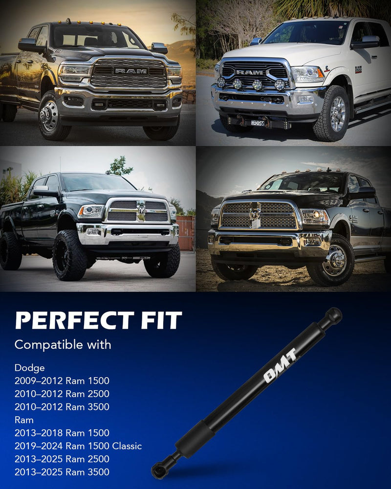 Orion Motor Tech Truck Tailgate Assist Compatible with 2009-2025 Dodge Ram 1500 2500 3500, Pickup Tailgate Lift Assist Kit 2009 2010 2011 2012 2013 2014 2015 2016 2017 2018 2019 2020-2025 Dodge Ram Black