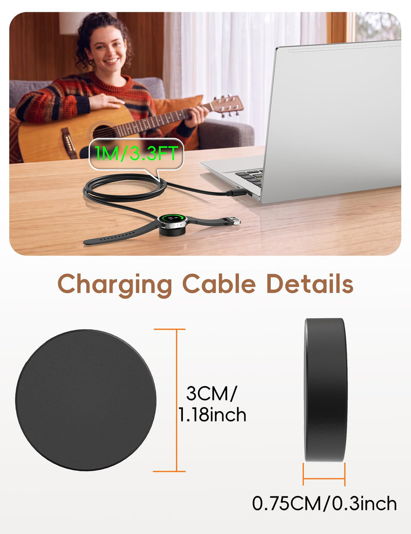for Samsung Watch Charger Compatible with Samsung Galaxy Watch 8/8 Classic USB C Replacement Magnetic Charging Cable Cord 3.3FT