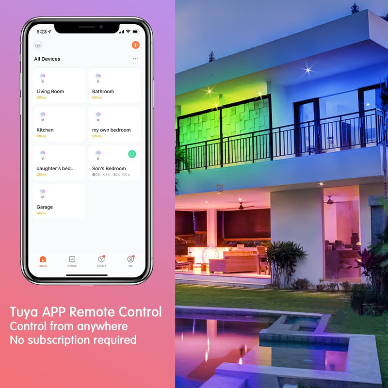 DAYBETTER Smart Light Bulbs, Alexa Light Bulb, WiFi Light Bulbs, RGBCW Color Changing Light Bulb A19 9W 800LM, Smart Bulbs that Work with Alexa & Google Assistant, 2.4Ghz only, No Hub Required,10 Pack 10