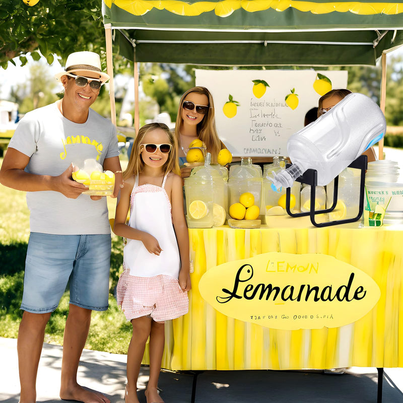 Chunful Lemonade Stand Supplies Include Stainless Steel 3-5 Gallon Water Jug Stand, Dispenser Valves, Straw Brush, Straw Puncher for Plastic Lids Lemonade Cups with 9.8 Inch Stainless Steel Muddler