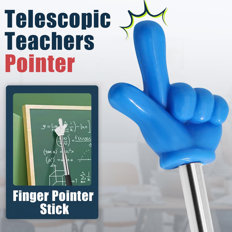3 Pack Telescoping Teachers Pointer - Versatile Retractable Hand Pointers for Teaching and Presentations - Extendable to 21.7 Inches - Blue + Black + Pink