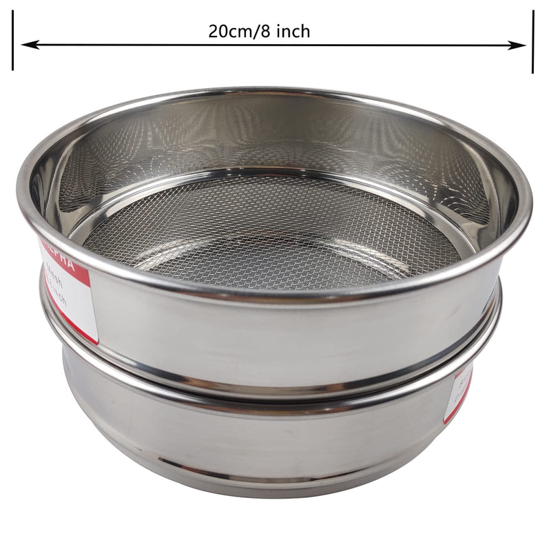 LABALPHA 60 Mesh Lab Sieves, #60 Mesh Test Sieve, 8'' Diameter, 304 Stainless Steel Wire Cloth (0.3mm) 60 mesh (0.3mm)