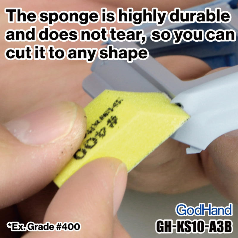 GodHand Kamiyasu Sanding Sponge Assortment Set Coarse Medium Fine 120, 240, 400, 600, 800, 1000, 2000, 4000, 6000, 8000, 10000 Grit 10mm Reusable Pack for Plastic Models 34 Pieces