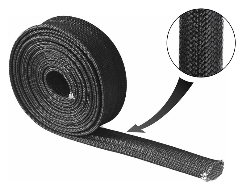 Heat Shield Sleeve Fuel Line Heat Shield Auto Hose Spark Plug Wire Cover Protectors Boots Roll 2500 Degree for Car&Auto Wire Loom Brake Cable (1/2" IDX10', BLACK) 1/2" IDX10'