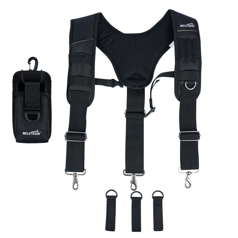 MELOTOUGH Tool Belt Suspenders Construction Bag Work Suspenders Padded Work belt Suspenders for Carpenter/Electrician/Roofing/Farmer work Suspension Rig(Y Back)