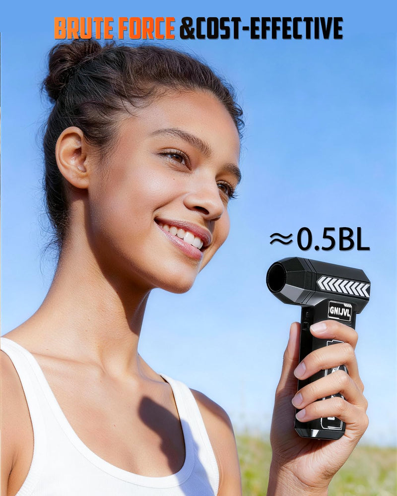 Compressed Air Duster, 150,000RPM 4-Gear Adjustable Super Power Air Blower Electric Air Duster with LED Light,One-tap Booster with 8000mAh Rechargeable Battery for PC, Keyboard, Car, Home Cleaning Jet Black