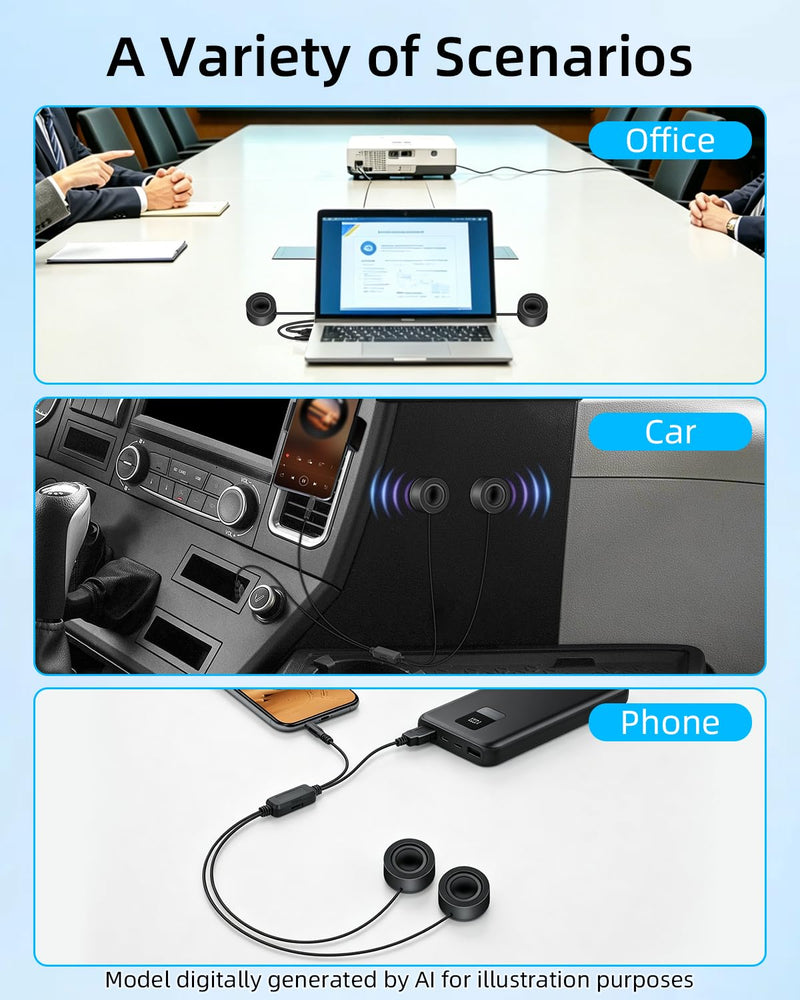 6W 3.5MM MINI Computer Speaker for Desktop(1.3M) | Small PC Speaker,MINI Computer Speakers USB Power with USB C Adapter and Volume Control for Monitor,Laptop,Phone,MP3