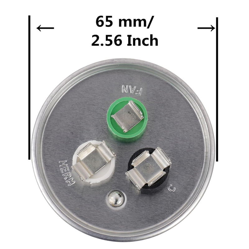 BOJACK 50+3 uF ±6% 50/3 MFD 370/440 VAC CBB65B Dual Run Start Round Capacitor for Condenser Straight Cool or Heat Pump Air Conditioner or AC Motor and Fan Starting