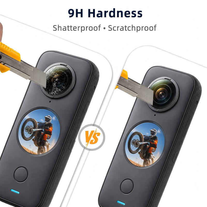 Sticky Lens Guard Custom fit for Insta360 X2, 2-Pack Protective Cover Cap with Anti-Reflective Coating, High Transparency 95% Light Transmission, Scratch-Proof Shockproof Dustproof, Easy Installation