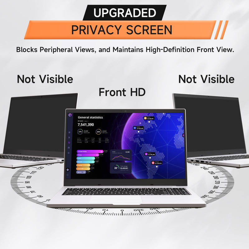 Nano Laptop Privacy Screen 15.6 Inch 16:9, No Glue Computer Monitor Privacy Shield, Matte Anti Glare Blue Light Filter Compatible with Lenovo Hp Dell Acer Asus Thinkpad Envy Xps Laptop 15.6/15 Inch (16:10 Aspect)