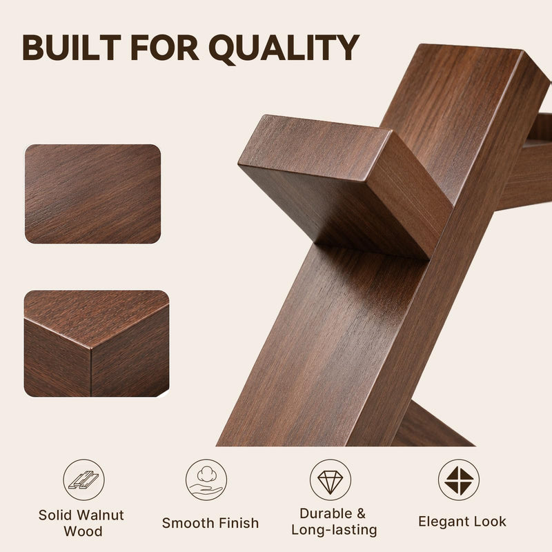 ASFSKY Wood Controller Holder and Headphone Stand, 3-in-1 Gaming Equipment | Dual Controller Stand with Non-Slip Base; Universal Headset Stand for PS5, Xbox Series X|S, Switch and Gaming Accessories
