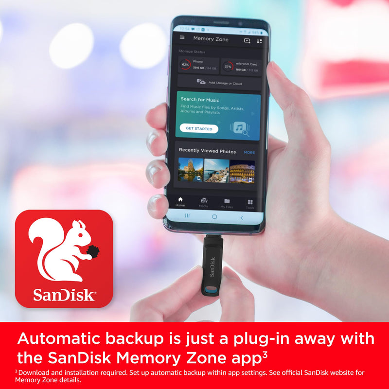 SanDisk 64GB Ultra Dual Drive Go USB Type-C Flash Drive - SDDDC3-064G-GAMZ46 Black Up to 300 MB/s