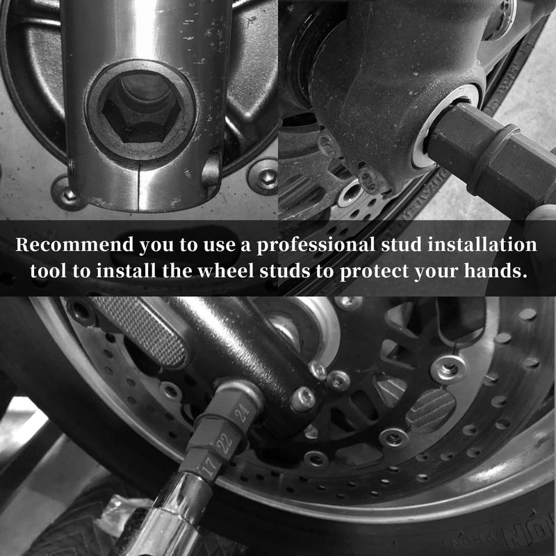 Motorcycle Axle Tool,4 in 1 Motorcycle Axle Removal Tool with 17mm 19mm 22mm 24mm Sizes Compatible with BMW Yamaha Buell,Sturdy Motorcycle Accessories Fit for Front Axle Wheels