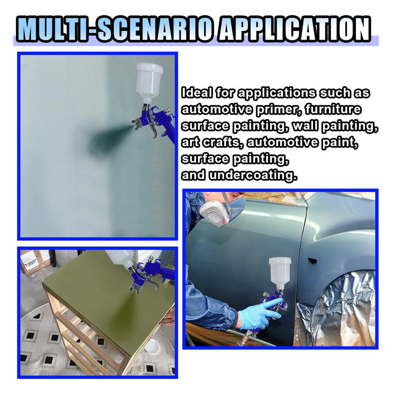 Mini HVLP Touch Up Spray Gun with 0.8 mm Nozzle, 125 cc Cup Gravity Feed Air Paint Sprayer Spot Repair, Spray Paint Gun for Car Furniture Painting, Auto Primer, Wall Painting (0.8)