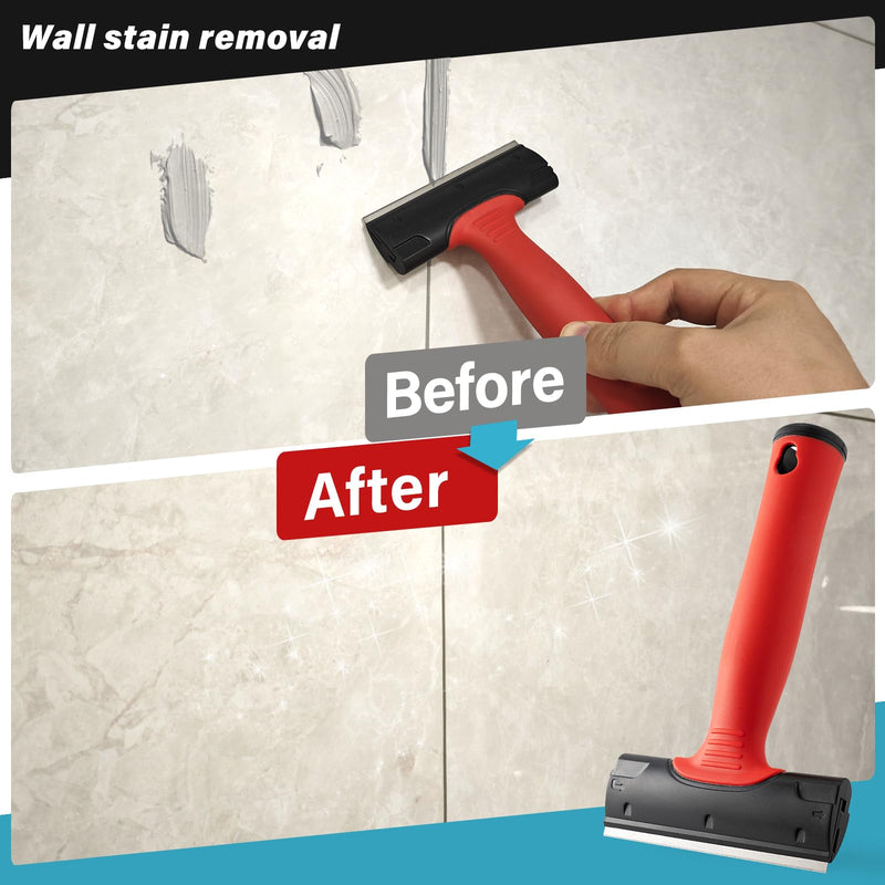 Gomake 4 Inch Razor Blade Scraper Tool Razor Scraper with Extra Razor Blades Cleaning Scraper Remover for Removal Floor Stove Scraping Labels and Decals Sticker on Car Window Glass (W81) W81