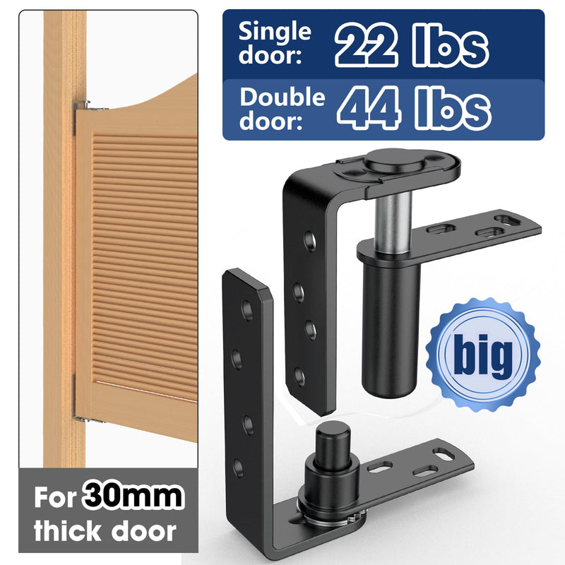 Cafe and Saloon Door Hinges, Self-Closing Heavy Duty Double Action Swinging Door Hardware for Bar Coffee Shop Restaurant, 304 Stainless Steel Black Finish (Black, Big Size, 2 Pack) BIG 2PCS