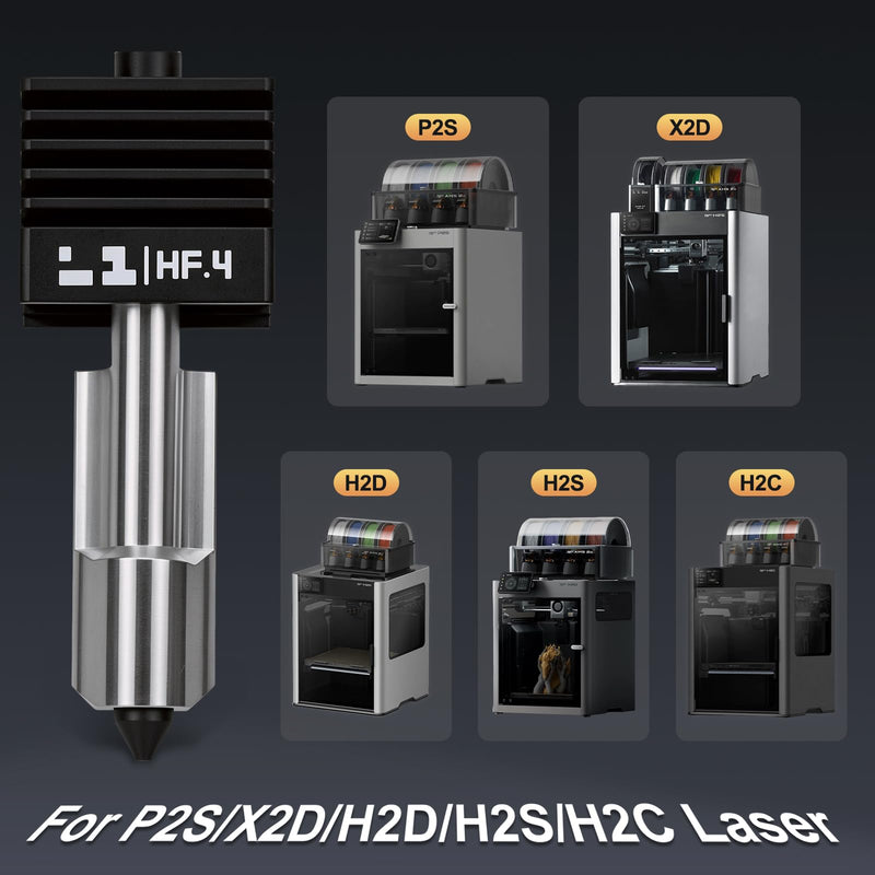 P2S High Flow Hotend Kit with Hardened Steel Nozzle for Bamboo lab H2D/H2S/H2C/X2D/P2S 3D Printer, Save 30% Time Print Head, One-Piece Integrated Design for Reduced Clogging (0.4mm) 2-Pack Nozzle 0.4mm
