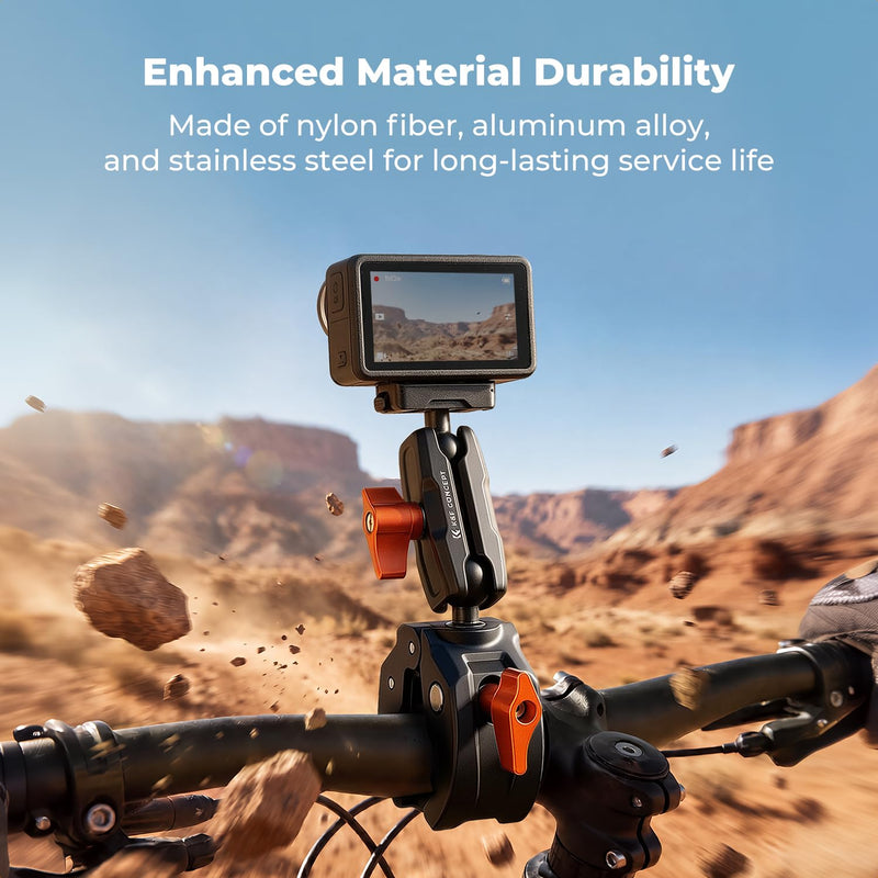 K&F CONCEPT Motorcycle Bike Clamp Mount Quick Release Compatible with DJI | 360° Adjustable Handlebar Clamp Mount for Cycling/Motorcycle/Bicycle/Handbar/Round Tube(0.31-1.85"), MS67