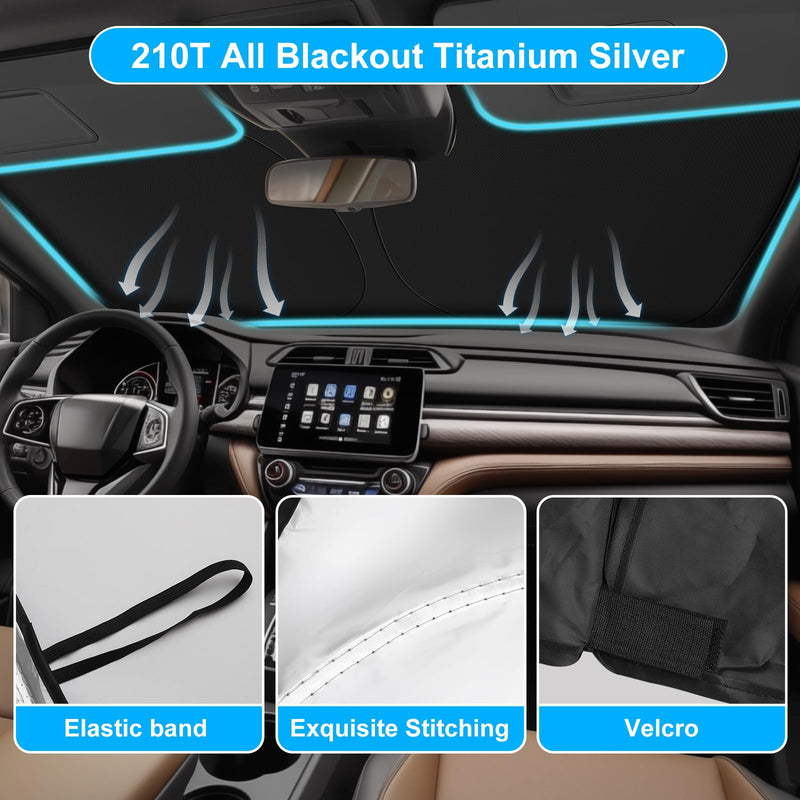 SHINHOME Windshield Sun Shade for 2023 2024 2025 Honda CRV SUV, LX, EX, EXL, Sport, Sport-L, Sport Touring Hybrid, Front Window Sun Visor Blocks UV Rays Foldable CR-V Accessories
