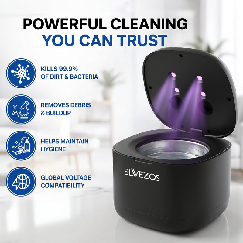 Ultrasonic Retainer Cleaner Machine, 45KHz 200ML, Dental Cleaning Pod with 3 Modes, Digital Timer Denture Cleaner Machine for Mouth Guard, Aligner, Night Guard, Braces, Toothbrush Head & Jewelry
