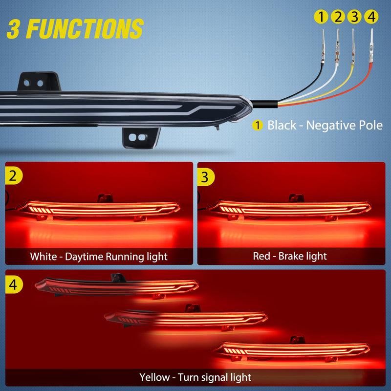 Nilight Rear Bumper Tail Light Compatible with 2018 2019 2020 2021 2022 Honda Accord 10th Smoke Lens LED Reflector Rear Bumper Lamp Brake Turn Signal Sequential Flashing Driving Taillights Replacement Honda Accord 10th 2018-2022