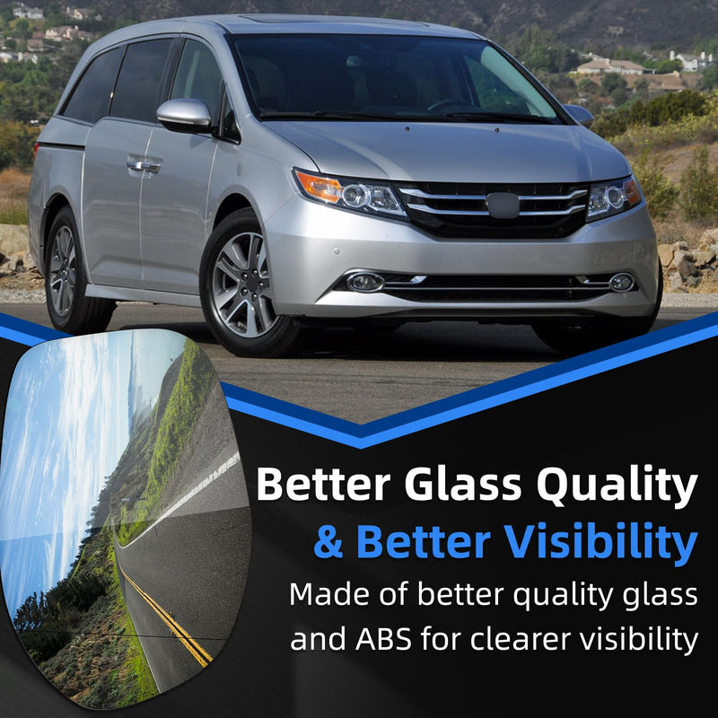 Driver Side Mirror Replacement for Honda Odyssey 2014 2015 2016 2017 Mirrors Glass - Mirror Glass, Left Side Rear View Mirrors with Heated Driver Side (Left)