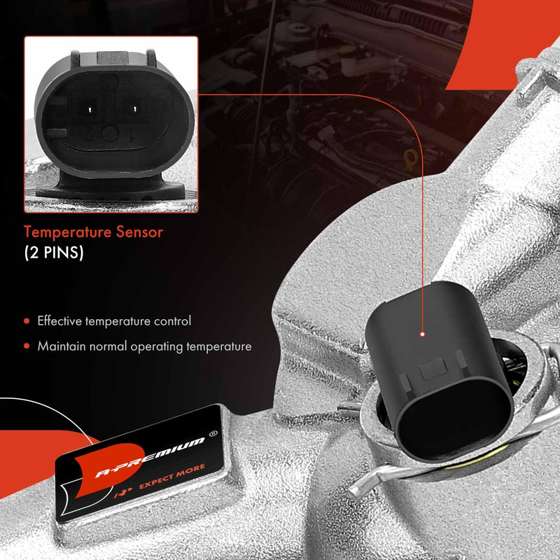 A-Premium Upgraded Aluminum Coolant Housing Water Outlet Compatible with Chevy Cruze 2011-2015, Cruze Limited 2016, Sonic 2012-2020, Trax & Buick Encore 2013-2019, 1.4L, Replace# 25193922, 55565334