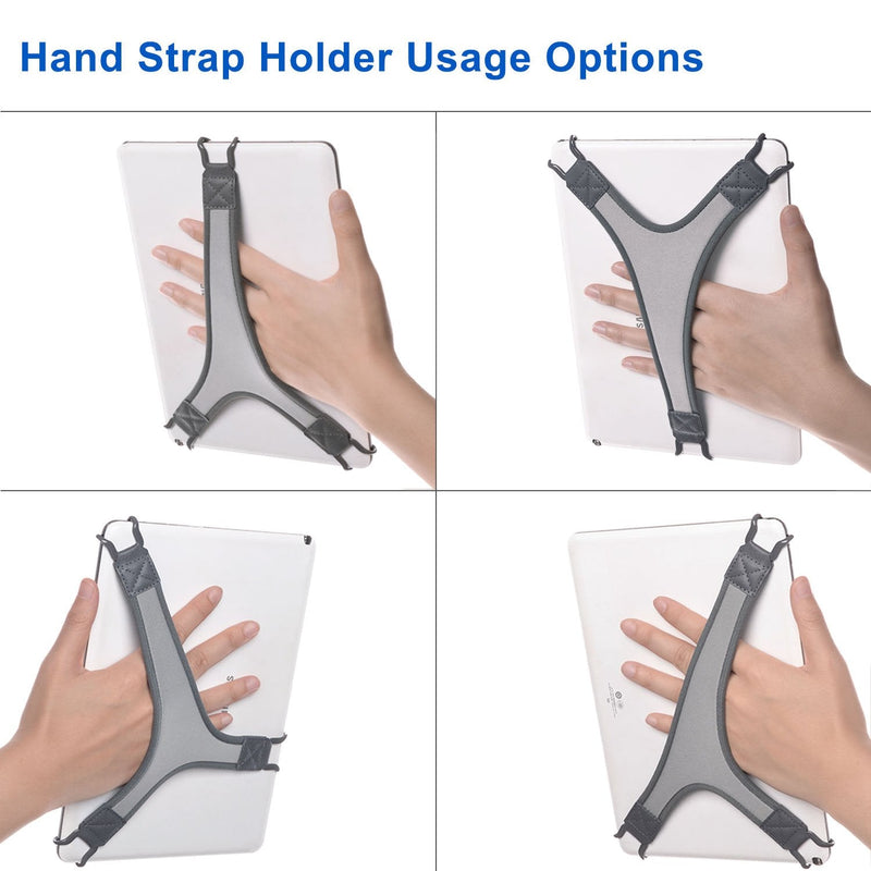 TFY Security Hand Strap Holder Finger Grip for Tablets -Compatible with iPad Air/iPad Pro 9.7Inch / Galaxy Tab 10.1Inch / Tab 4 10.1Inch / Tab Pro 10.1Inch / Tab S 10.5 (Grey) Grey