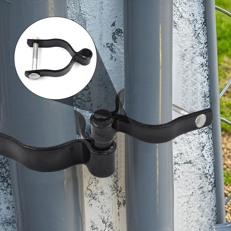 (4 Pack) 1-3/8" Pressed Steel Chain Link Fence Gate Post Hinge, Chain Link Fence Female Hinge, with Nut/Bolt - Black 1-3/8"(Famale)