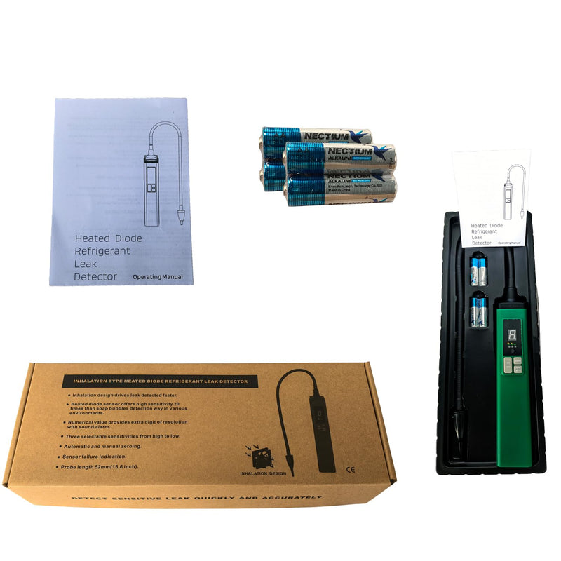 Professional HVAC Refrigerant Leak Detector with Heated Diode Sensor, Gas Leak Detector for R410A/R134A/R1234YF, CFCs/HCFCs | Handheld AC Diagnostic Tool with Digital Display & Audible Alarm